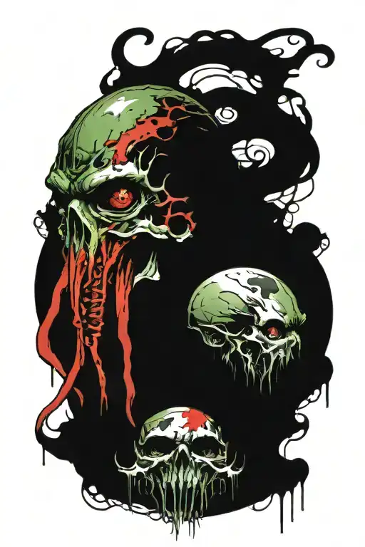 cthulhu head tattoo design idea