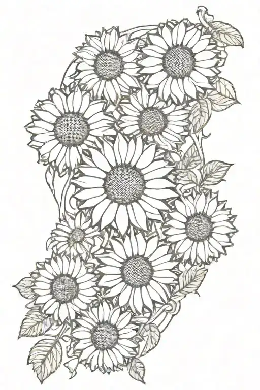 sunflower honey combs   tattoo design idea