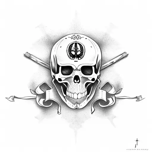 jolly Roger with brotherhood  tattoo design idea