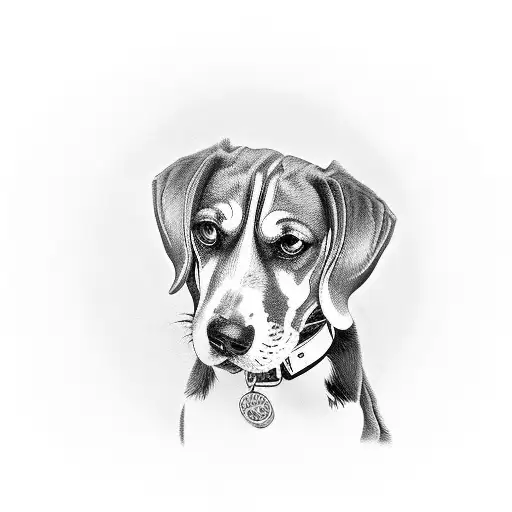 beagle paw tattoo design idea