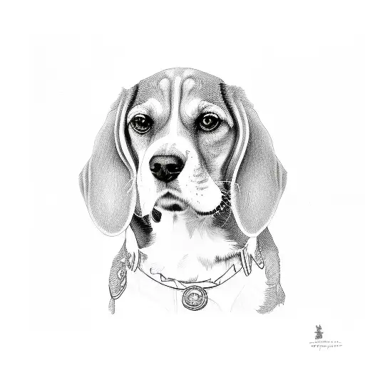 beagle paw print tattoo design idea