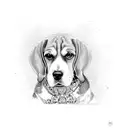 beagle paw print tattoo design idea