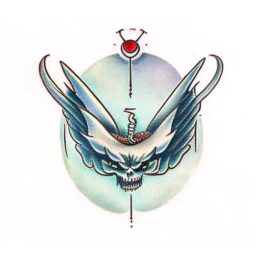 demon vs angel tattoo design idea