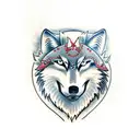 Wolf red eyes tattoo design idea