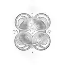 Enso with waves and fire tattoo design idea