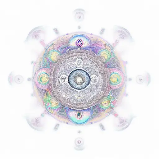 "om namha shivaya" written 108 times in concentric circle  tattoo design idea