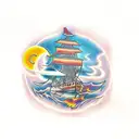 burning oriental ship tattoo design idea