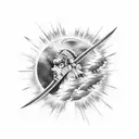 Japanese samurai and solar space system and nature background forearm half sleeve tattoo design idea