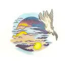 The setting sun casts shadows wide And frees the birds to hide In darkening copses where, with Fading notes on evening a tattoo design idea