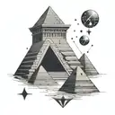 Pyramids with ISIS and the constellations  tattoo design idea