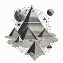 Pyramids with ISIS and the constellations  tattoo design idea
