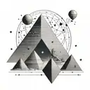 Pyramids with ISIS and the constellations  tattoo design idea