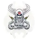 Hero with brass knuckles with blade tattoo design idea