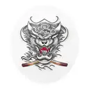 Hero with brass knuckles with blade tattoo design idea