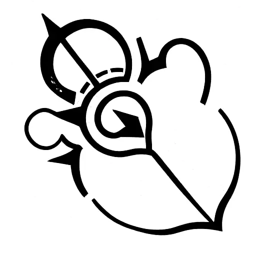 fine line bow with a sailor moon heart in the center tattoo design idea
