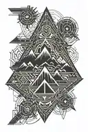 mountain modern tattoo design idea