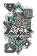 mountain modern tattoo design idea