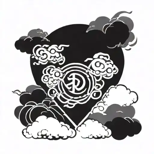 A tattoo design featuring the Uchiha clan symbol intertwined with the Akatsuki clouds, symbolizing the duality of your favorite Naruto factions tattoo design idea