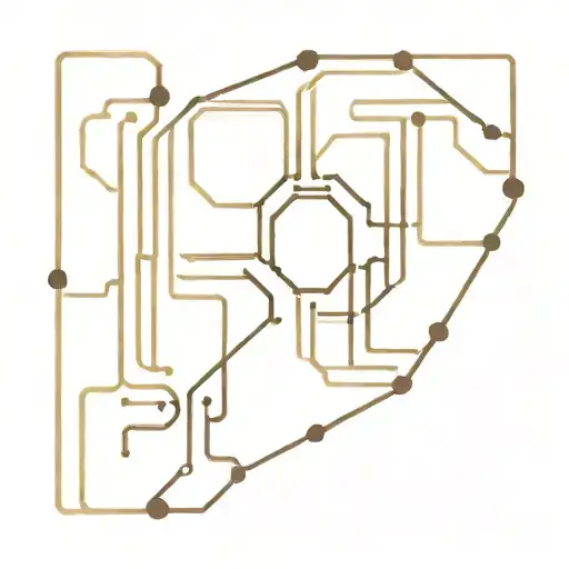 An intricate circuit board design incorporating programming code and physical equations tattoo design idea