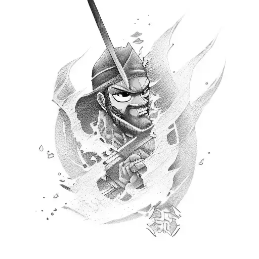 Roronoa Zoro sword tatto tattoo design idea