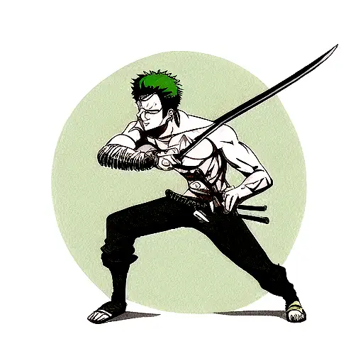 Roronoa Zoro sword tatto tattoo design idea