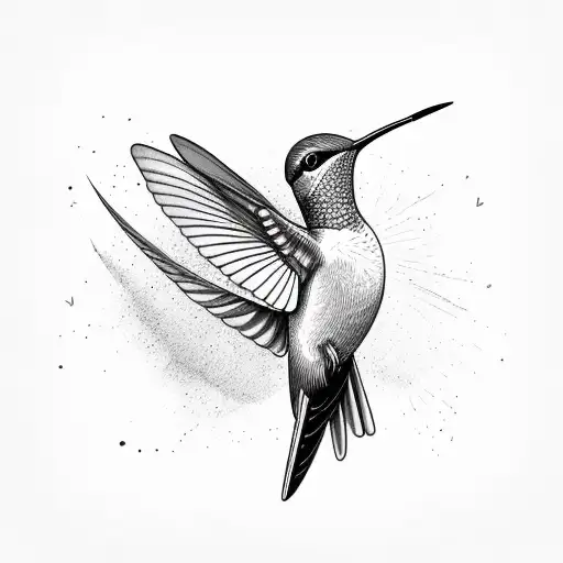 Premium Photo | Hummingbird with flowers and swirls tattoo design  generative ai