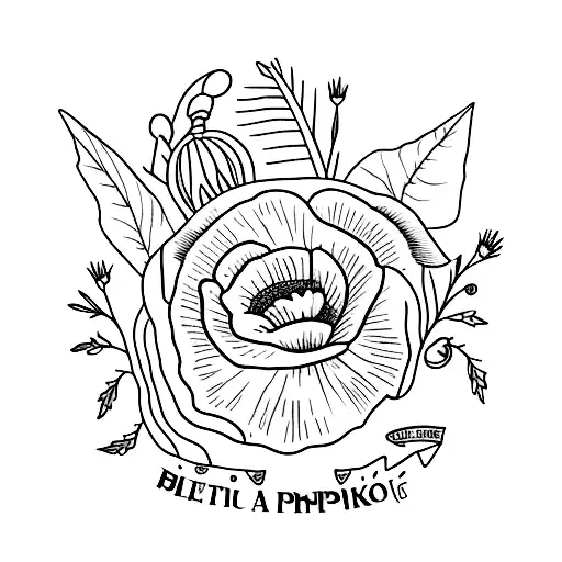 Poppy with the name Quinn tattoo design idea