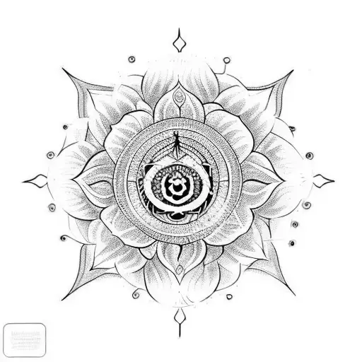 lotus and 7 chakras tattoo design idea