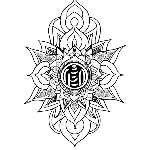 lotus and 7 chakras tattoo design idea