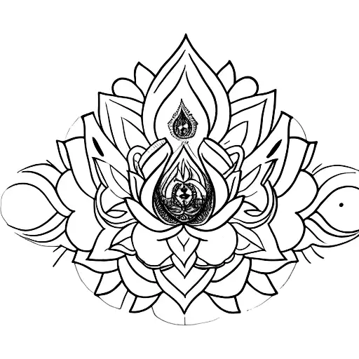 lotus and 7 chakras tattoo design idea