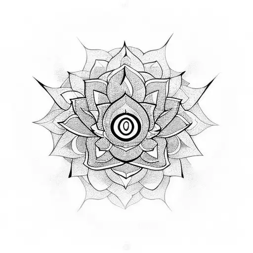lotus and 7 chakras tattoo design idea