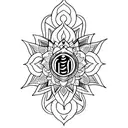 lotus and 7 chakras tattoo design idea