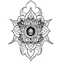 lotus and 7 chakras tattoo design idea