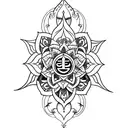 lotus and 7 chakras tattoo design idea