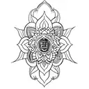 lotus and 7 chakras tattoo design idea