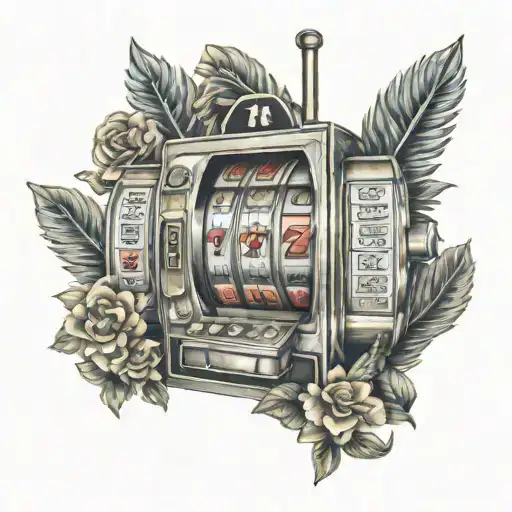 slot machine showing 777 tattoo design idea