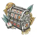 slot machine showing 777 tattoo design idea