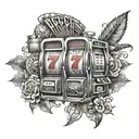 slot machine showing 777 tattoo design idea