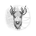 A minimalist tattoo of a bison exploring a new city tattoo design idea