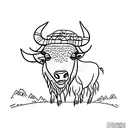 A minimalist tattoo of a bison exploring a new city tattoo design idea