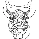 A minimalist tattoo of a bison exploring a new city tattoo design idea
