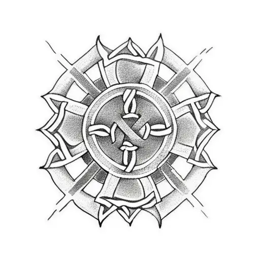 A blackwork tattoo of a Celtic cross with subtle references to Irish republican history, blending your interests seamlessly tattoo design idea