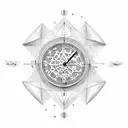A sand clock with intricate travel-themed details tattoo design idea