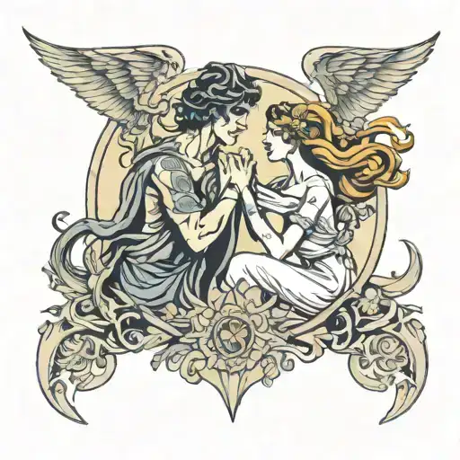 Orpheus and eurydice tattoo design idea