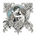 Orpheus and eurydice tattoo design idea