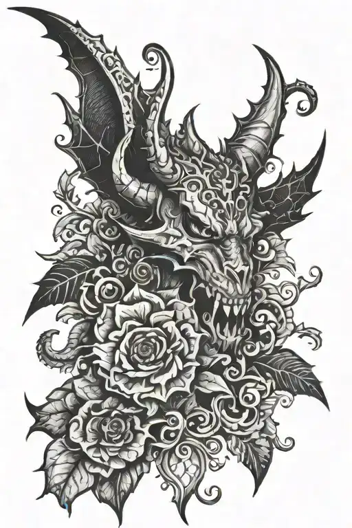 Evil tattoo design idea