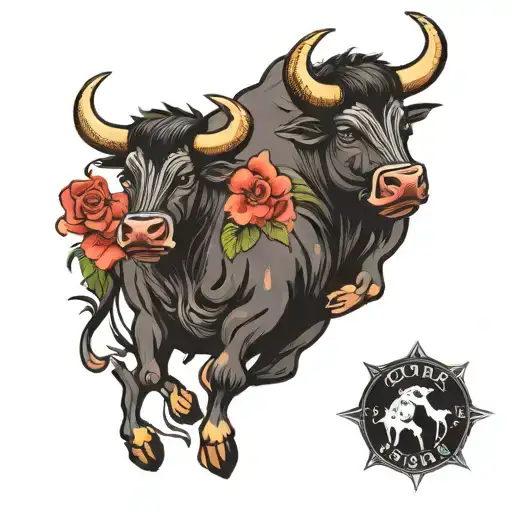 Azores bull fight  tattoo design idea