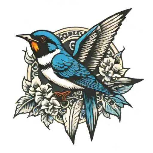 swallow bird tattoo design idea
