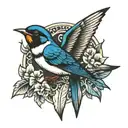 swallow bird tattoo design idea