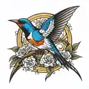 swallow bird tattoo design idea